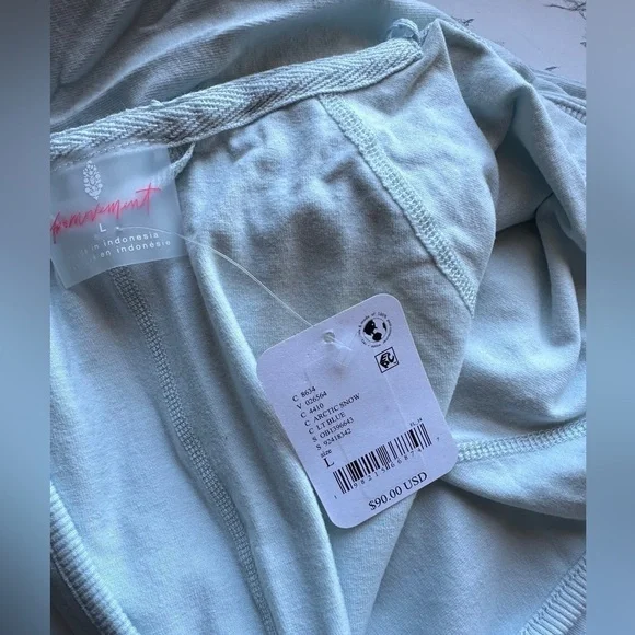 #129 NWT Free People Hot Shot Long-Sleeve Onesie in Artic Snow - Picture 6 of 6